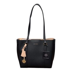 Nanette Lepore Smythe Black - Taupe Faux Leather Shoulder Bag NWT